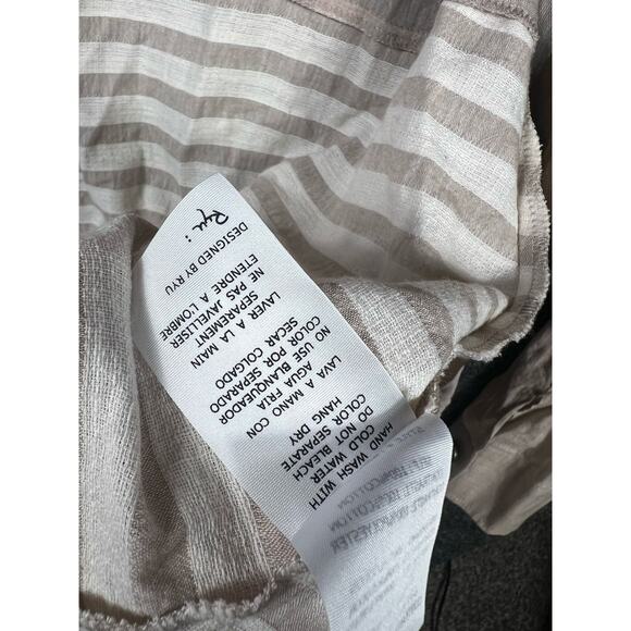 Ryu by Anthropologie Military Womens Sz S Sweater Cardigan Shawl  Brown Striped - Picture 9 of 12